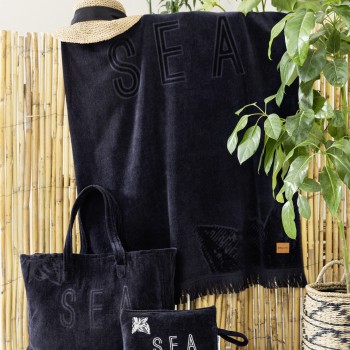 Nima Home Πετσέτα Θαλάσσης 90x160 - Sea Serene Jacquard Μαύρο