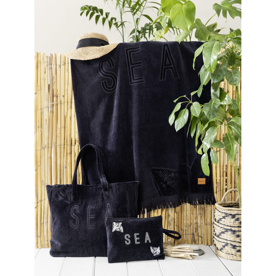 Nima Home Πετσέτα Θαλάσσης 90x160 - Sea Serene Jacquard Μαύρο