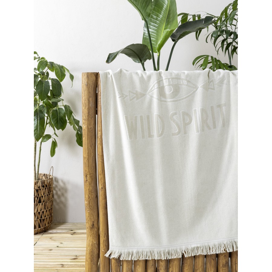 Nima Home Πετσέτα Θαλάσσης 90x160 - Wild Spirit Jacquard Μπεζ
