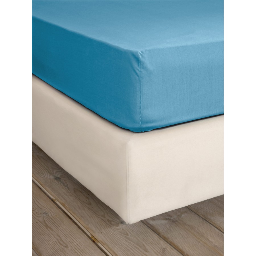Nima Home Σεντόνι Γίγας με Λάστιχο Unicolors - Petrol Blue Πετρόλ     185x205+35