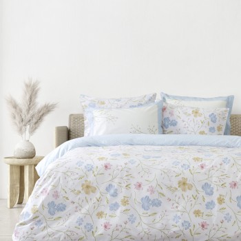 Nima Home Σετ Σεντόνια Γίγας - Belleza Λευκό, Γαλάζιο, Ροζ   (2 x 270x280 + 2  52x72)