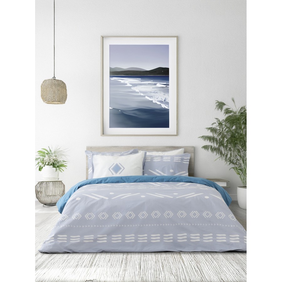 Nima Home Σετ Σεντόνια Υπέρδιπλα - Raiza Γκρι, Μπλε   (2 x 240x260 + 2  52x72)