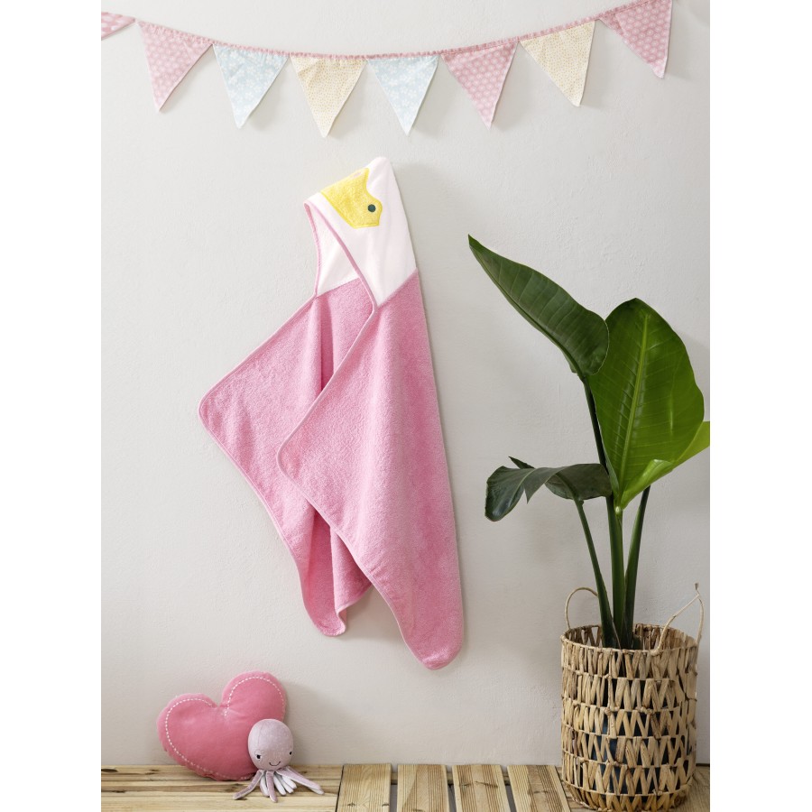 Nima Kids Παιδική κάπα 70x120 με κουκουλα - Princess Ροζ, Λευκό