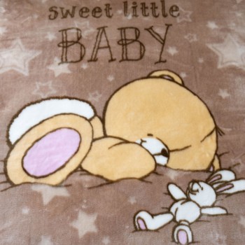 Κουβέρτα Βελουτέ Κούνιας 1550 Brown 110x140