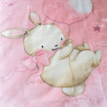 Κουβέρτα Βελουτέ Κούνιας 1545 Pink 110x140