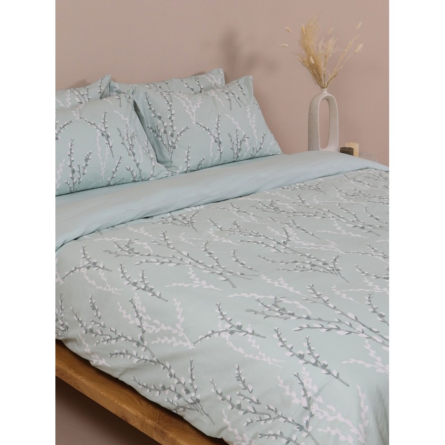 Σετ Σεντόνια Cotton Feelings 2054 Aqua Μονό με λάστιχο(105x205+30)