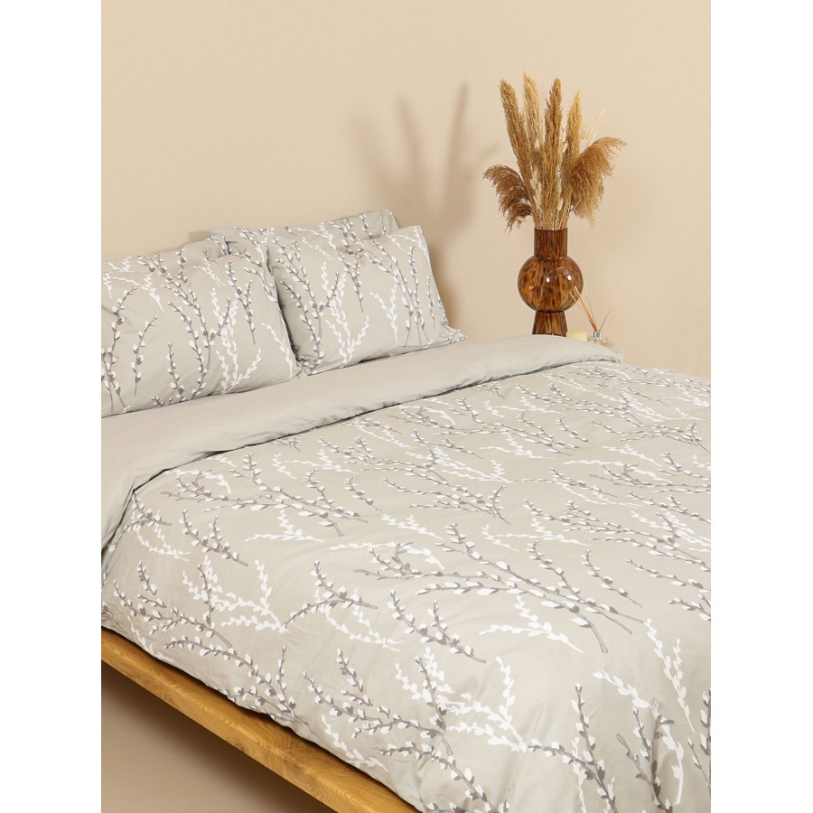 Σετ Σεντόνια Cotton Feelings 2054 Grey Μονό με λάστιχο(105x205+30)