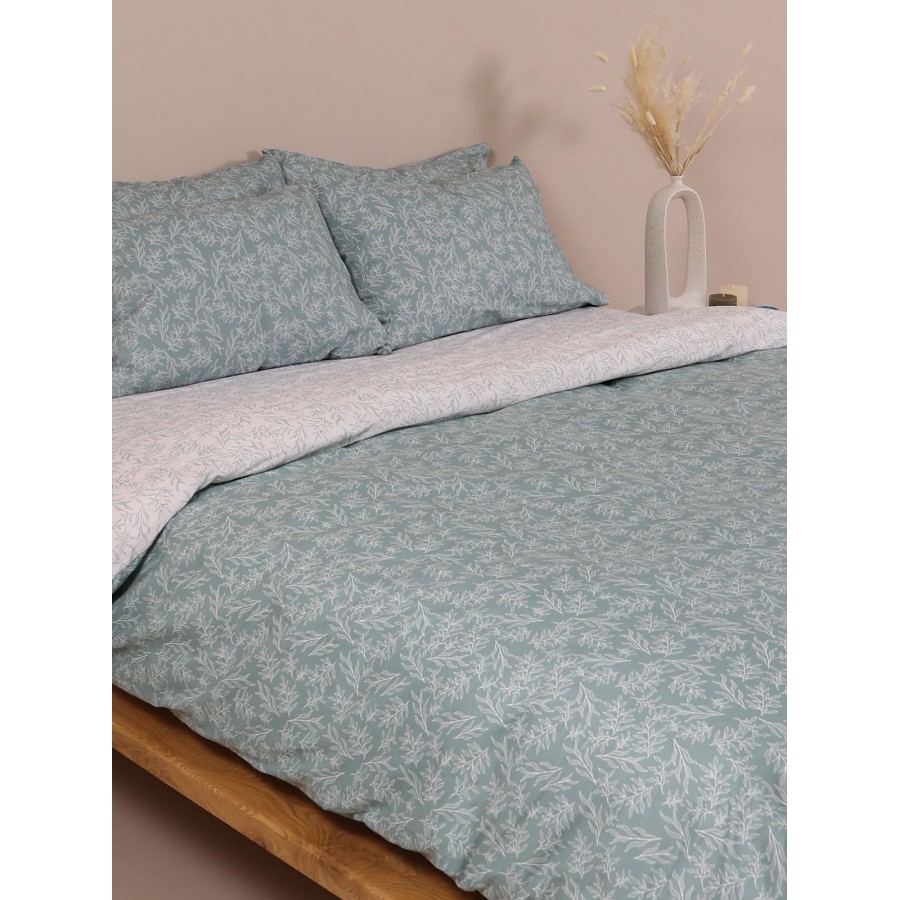 Σετ Σεντόνια Cotton Feelings 2052 Aqua Υπέρδιπλο με λάστιχο (170x205+30)