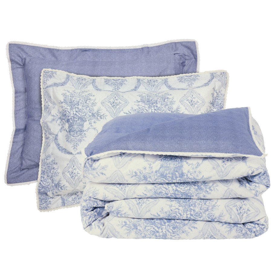 DAS HOME ΣΕΝΤΟΝΙΑ ΣΕΤ KING PRESTIGE 1696 BLUE, ECRU