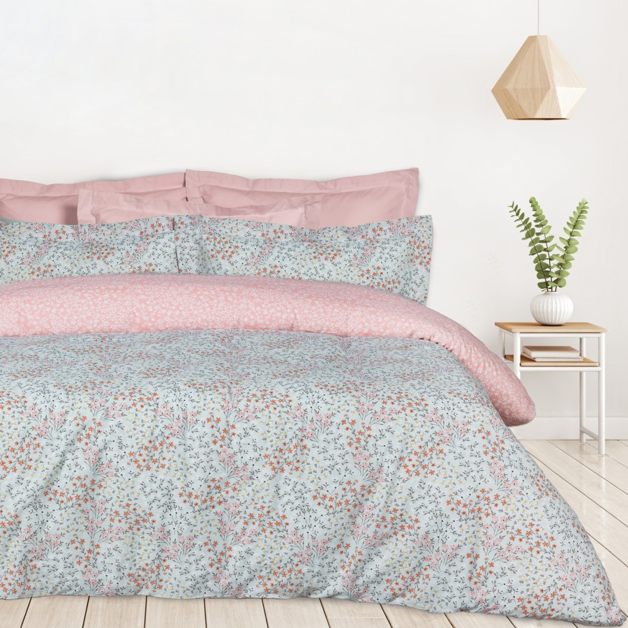 DAS HOME ΣΕΤ ΣΕΝΤΟΝΙΑ ΜΟΝΑ ΜΕ ΛΑΣΤΙΧΟ CASUAL 5428 MINT, ROSE