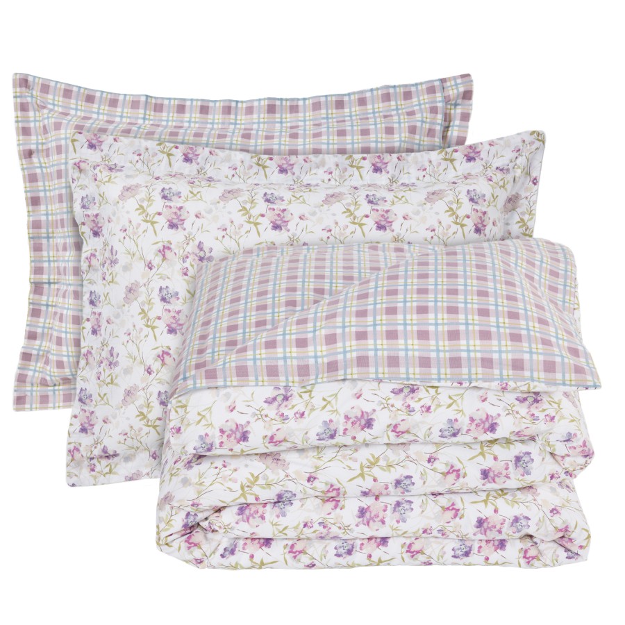 DAS HOME ΣΕΤ ΣΕΝΤΟΝΙΑ ΥΠΕΡΔΙΠΛΑ HAPPY 9675 IVORY, LILAC