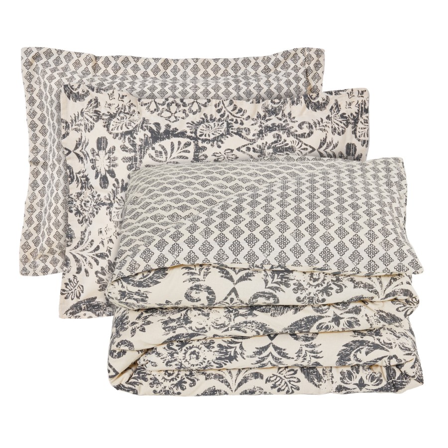 DAS HOME ΣΕΤ ΣΕΝΤΟΝΙΑ ΥΠΕΡΔΙΠΛΑ HAPPY 9677 BLACK, TAUPE