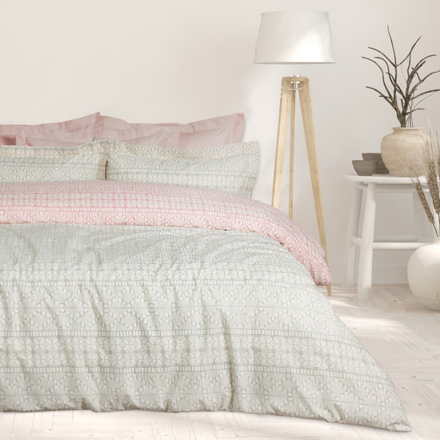 DAS HOME ΣΕΤ ΣΕΝΤΟΝΙΑ KING HAPPY 9674 GREY, ROSE