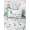 Nima Bebe Κουβερλί Κούνιας - Safari Friends Λευκό, Πράσινο   100x140