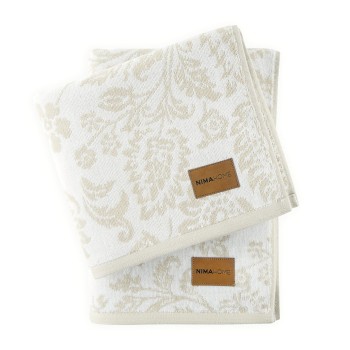 Nima Home Πετσέτα 50x90 - Nasima Μπεζ, Άσπρο