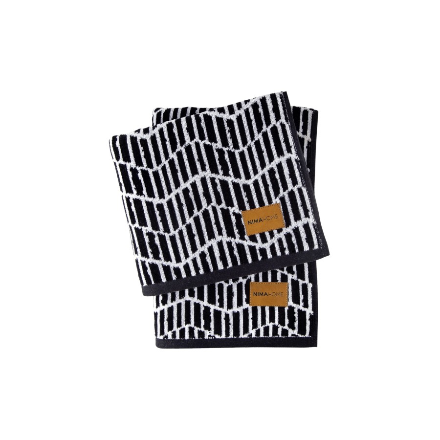 Nima Home Πετσέτα 70x140 - Lavy Μαύρο, Άσπρο