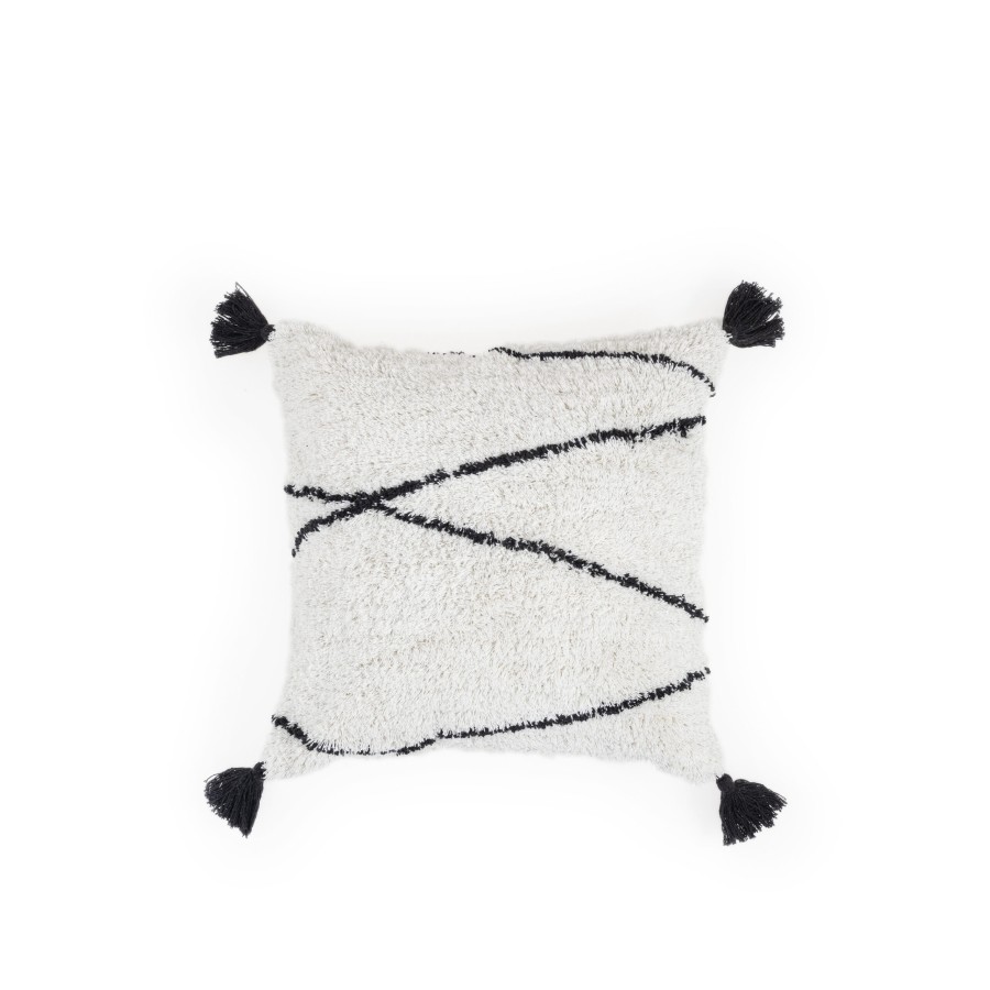 Nima Home Διακοσμητικό Μαξιλάρι 45x45 - Vibe Εκρού, Μαύρο