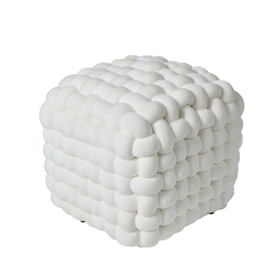 DAS HOME ΔΙΑΚΟΣΜΗΤΙΚΟ ΠΟΥΦ 43Χ43Χ40 2275 WHITE