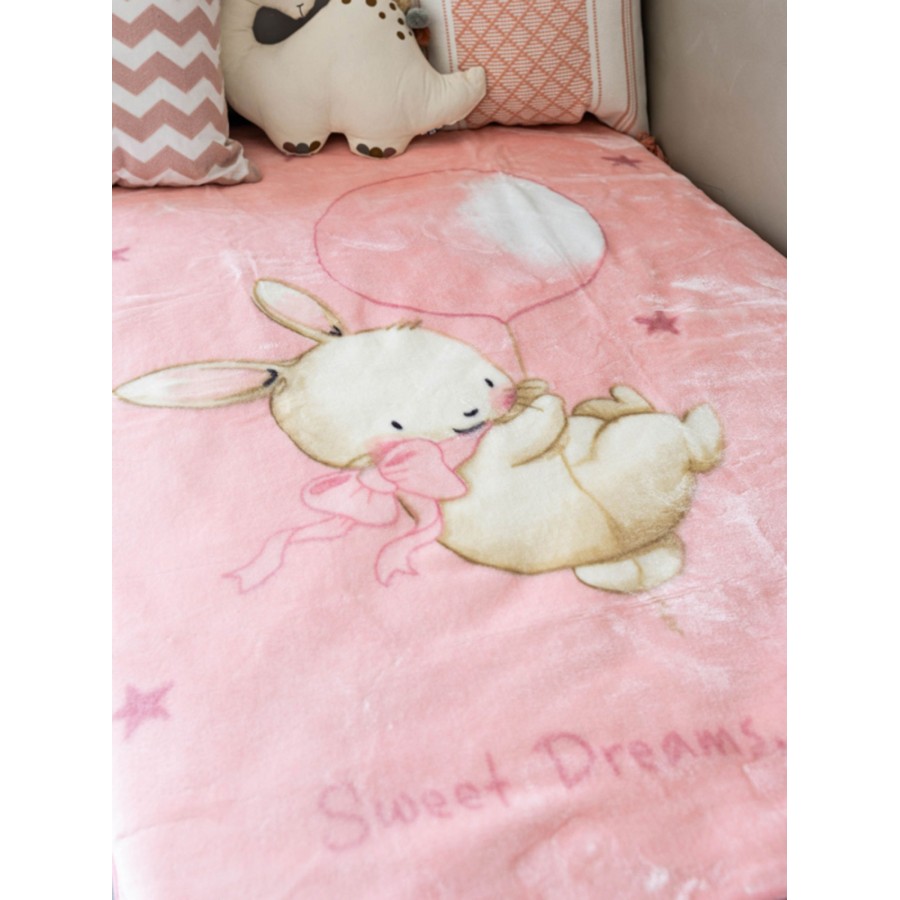 Κουβέρτα Βελουτέ Κούνιας 1545 Pink 110x140