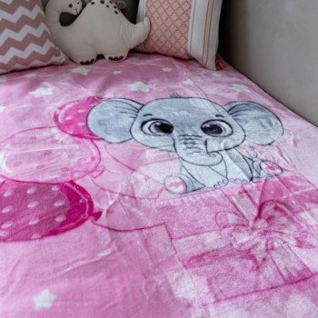 Κουβέρτα Βελουτέ Κούνιας 1558 Pink 110x140