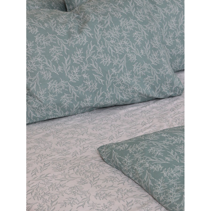 Σετ Σεντόνια Cotton Feelings 2052 Aqua Υπέρδιπλο με λάστιχο (170x205+30)