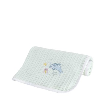 Nima Bebe Κουβέρτα Πικέ 80x110 - Sea Love Τυρκουάζ