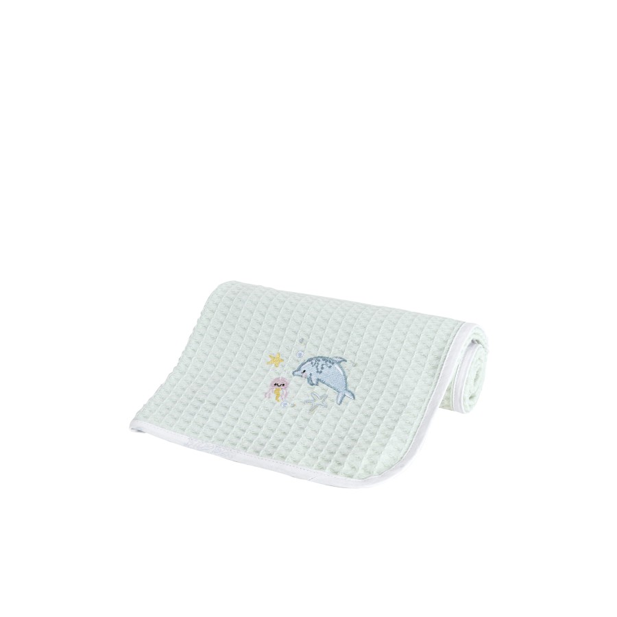 Nima Bebe Κουβέρτα Πικέ 80x110 - Sea Love Τυρκουάζ