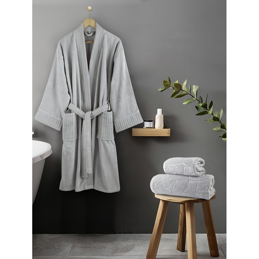 Nima Home Μπουρνούζι Kimono - Large - Velvet Gray Γκρι