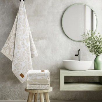 Nima Home Πετσέτα 50x90 - Nasima Μπεζ, Άσπρο