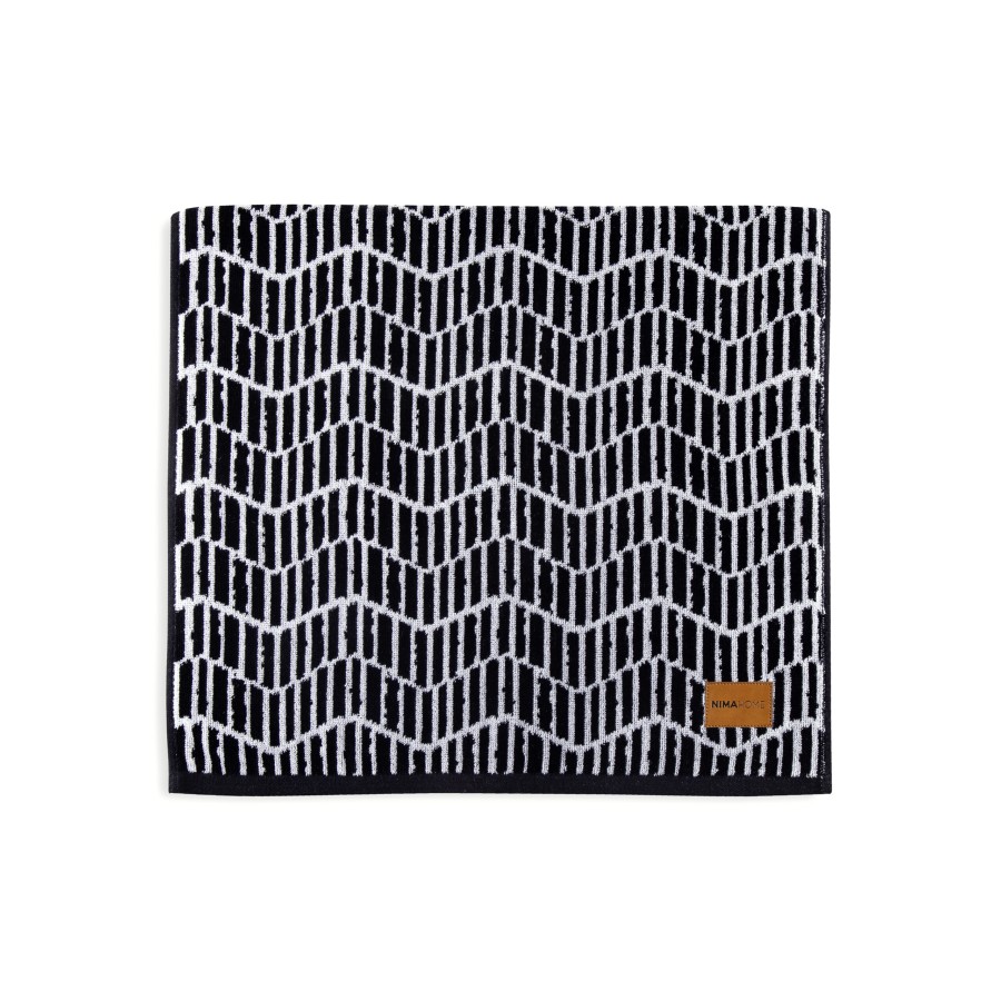 Nima Home Πετσέτα 70x140 - Lavy Μαύρο, Άσπρο