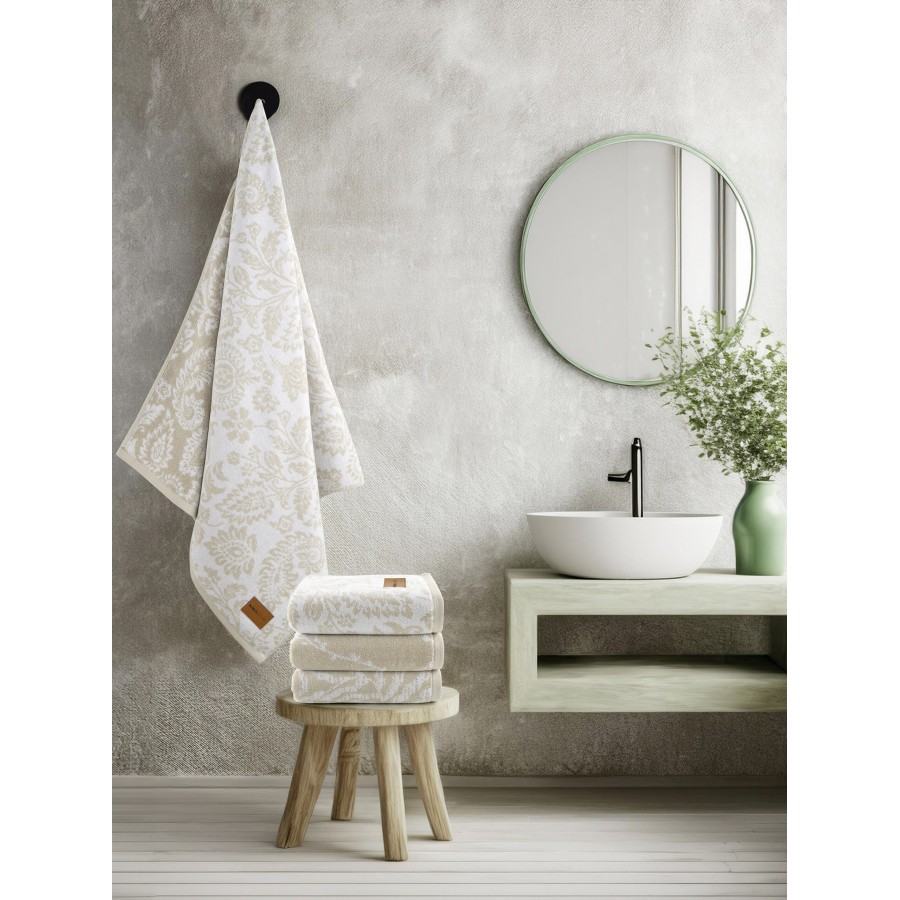 Nima Home Πετσέτα 70x140 - Nasima Μπεζ, Άσπρο