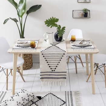 Nima Home Χαλάκι 60x130 - Nomada Εκρού, Μαύρο