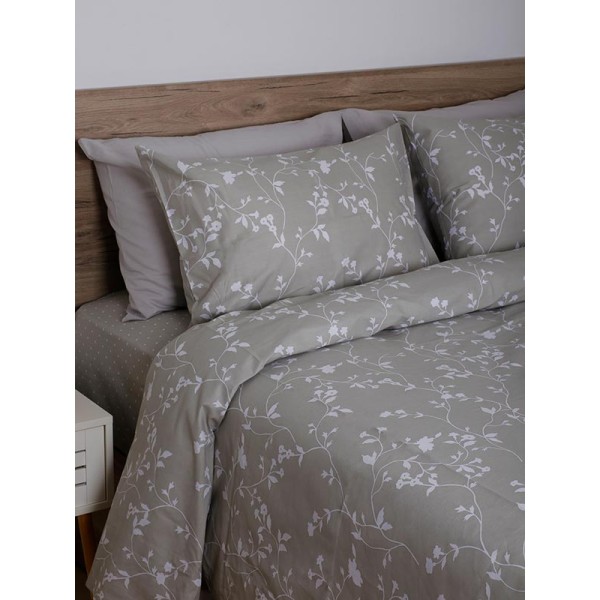 Σετ Σεντόνια Cotton Feelings 924 Grey Υπέρδιπλο (235x270)