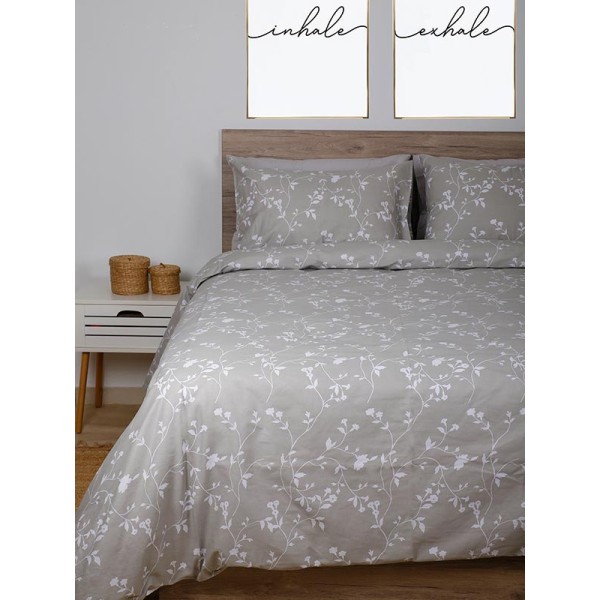 Σετ Σεντόνια Cotton Feelings 924 Grey Υπέρδιπλο (235x270)