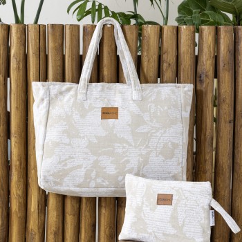 Nima Home Αδιάβροχο νεσεσέρ θαλάσσης 23x32 - Wild Coast Μπεζ, Άσπρο