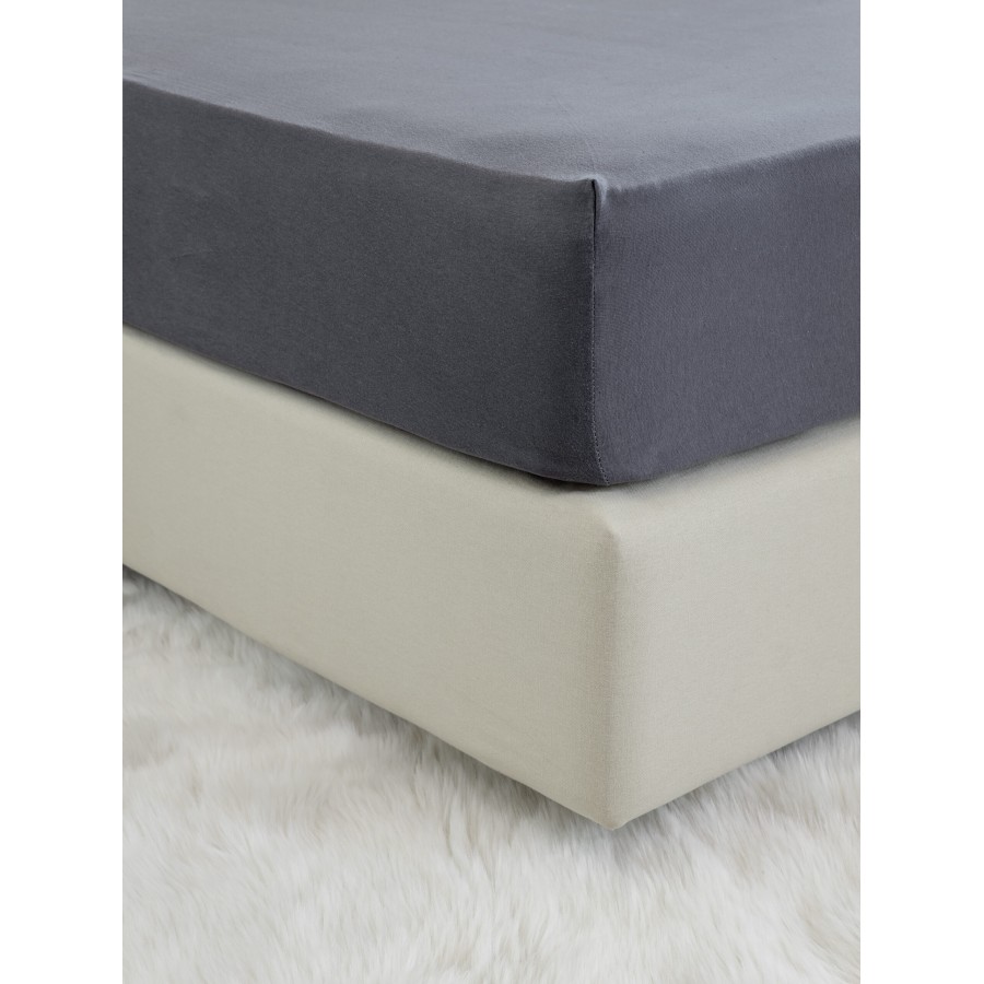 Nima Home Σεντόνι Υπέρδιπλο με Λάστιχο - Tender Dark Gray Γκρι     160x200+40