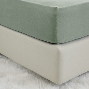 Nima Home Σεντόνι Υπέρδιπλο με Λάστιχο - Tender Rock Green Πράσινο     160x200+40