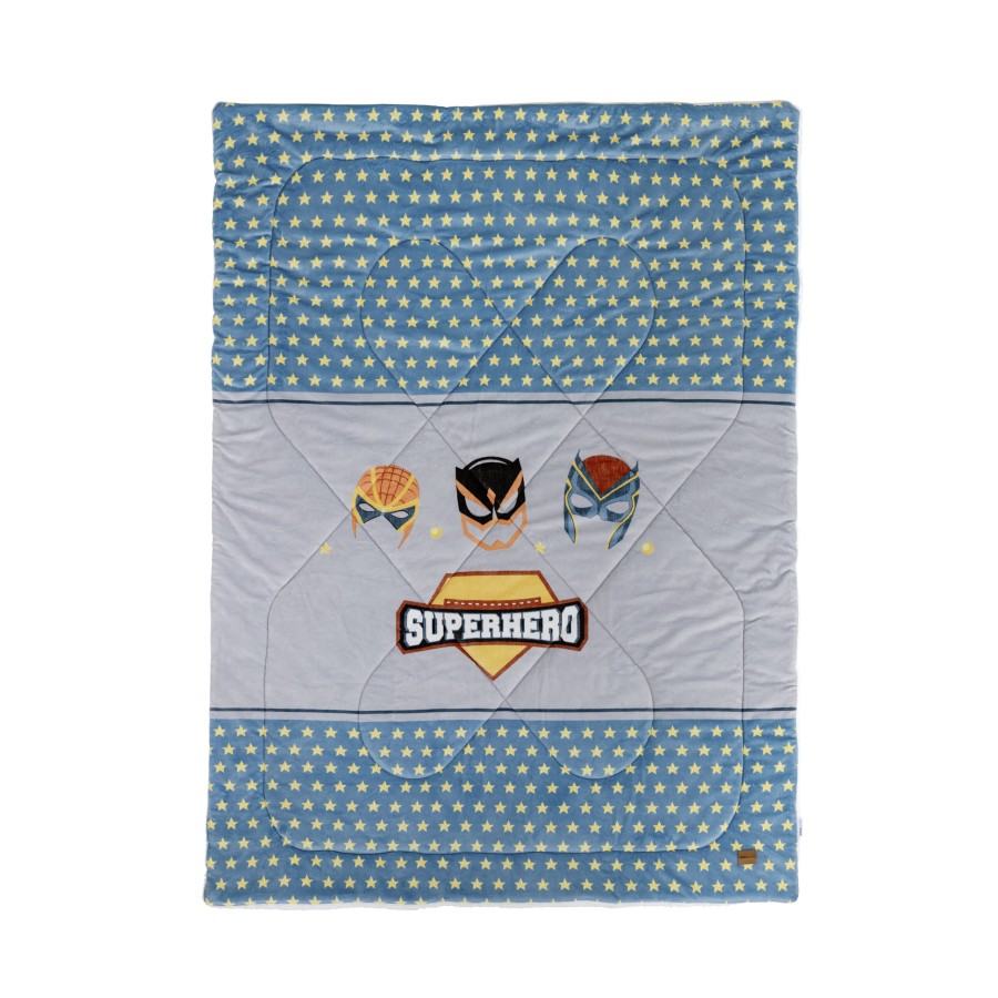 Nima Kids Κουβέρτα/Πάπλωμα Μονό 160x220 - Superheroes Γκρι   160x220