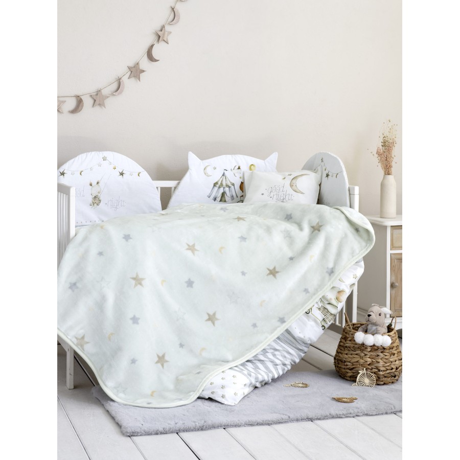 Nima Bebe Κουβέρτα Βελουτέ Λίκνου 80x110 - Baby Circus Γκρι