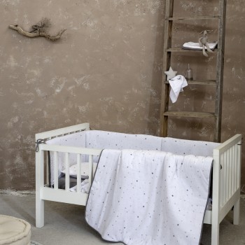 Nima Bebe Σετ Σεντόνια Κούνιας Nene - Gray Γκρι, Λευκό   (2 x 120x170   30x40)