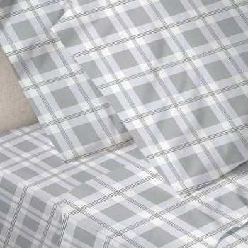 Σετ Σεντόνια Menta Εμπριμέ 380 Check Μονο (160x250)