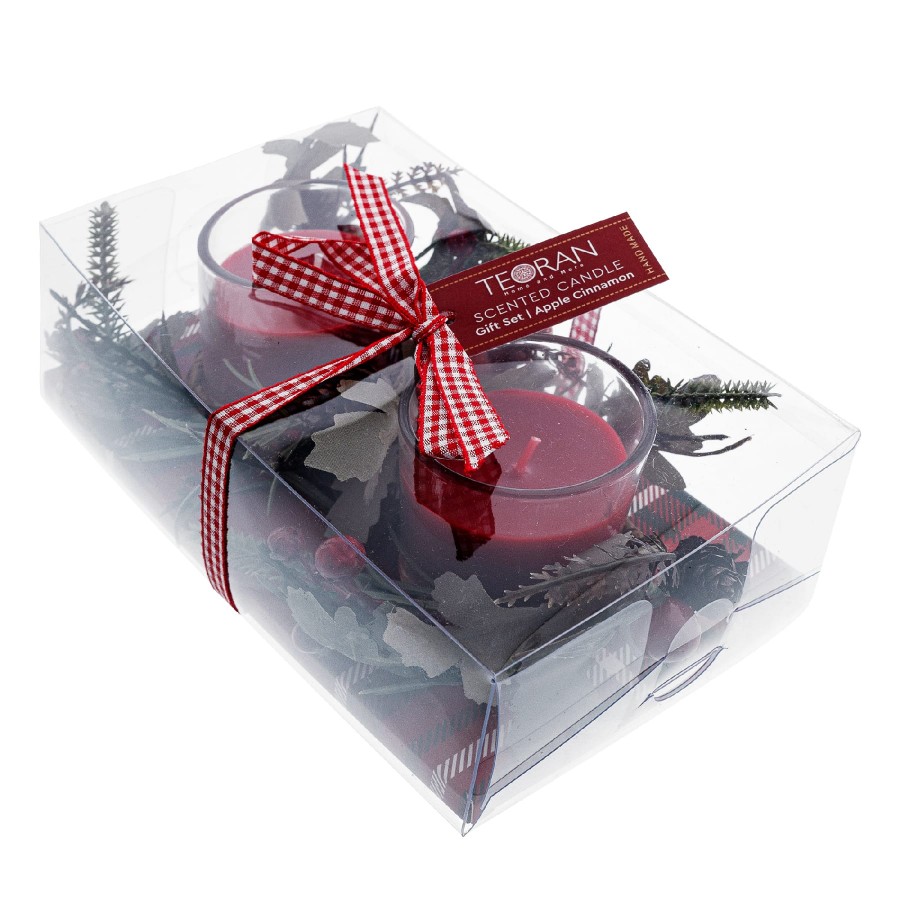 Χριστουγεννιάτικο Αρωματικο Κερί Apple Cinnamon Σετ 2 Τεμαχίων - σετ 2 τεμαχίων