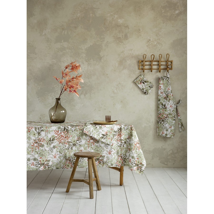 Nima Home Τραπεζομάντηλο 150x190 - Lush Πράσινο, Κοραλί