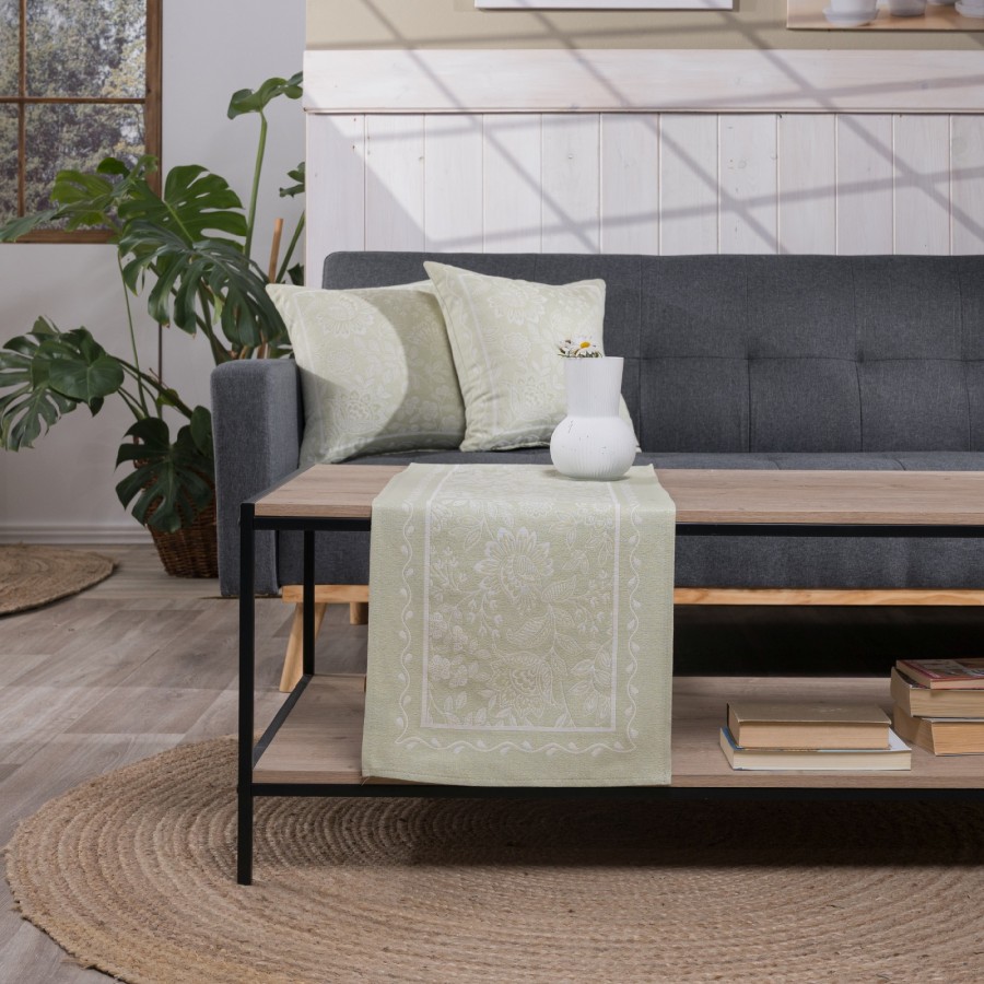 Καρέ & Τραβέρσα Peony 08 Σετ 2 τεμαχίων - 100x100cm & 40x100cm