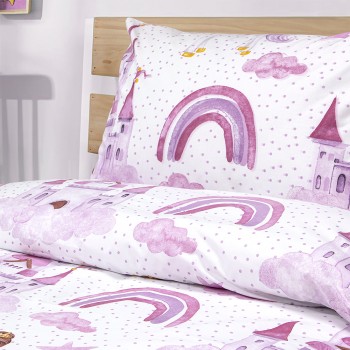 LINO Παιδικά Σετ Σεντόνια (170x260) Dreamy Castleland Λευκό