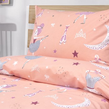 LINO Παιδικά Σετ Σεντόνια (170x260) Dreamy Dancers Κοραλί