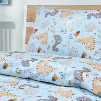 LINO ΠΑΙΔΙΚΑ ΣΕΤ ΣΕΝΤΟΝΙΑ JURRASIC NAP PETROL 170X260