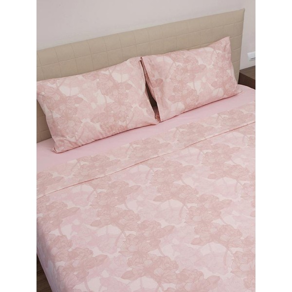 Σετ Σεντόνια Cotton Feelings 2032 Pink Υπέρδιπλο (235x270)