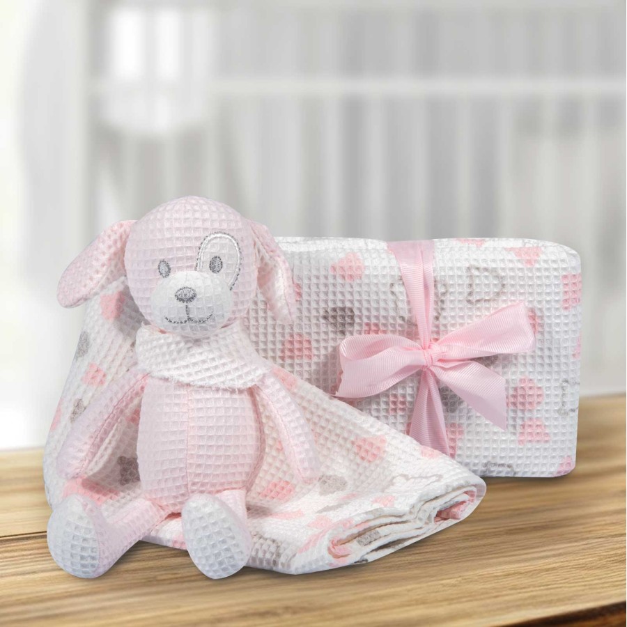 GREENWICH POLO CLUB ΚΟΥΒΕΡΤΑ ΠΙΚΕ 75X100 ΒΑΒΥ ESSENTIAL 8855 PINK, WHITE