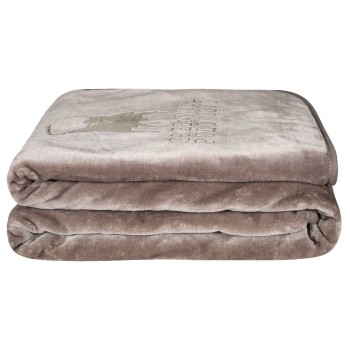 GREENWICH POLO CLUB ΚΟΥΒΕΡΤΑ VELOUR ΜΟΝΗ ESSENTIAL 3497 TAUPE